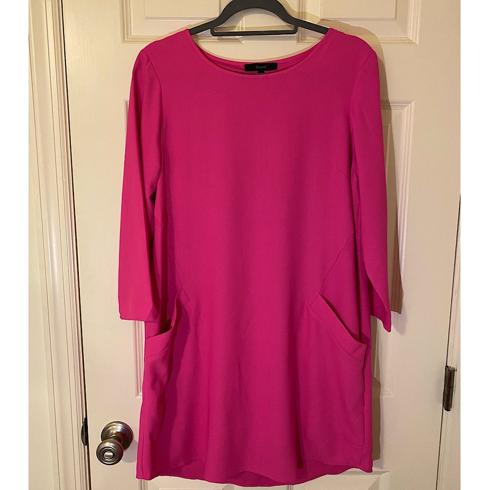 Hot Pink Shift Dress w/ pockets